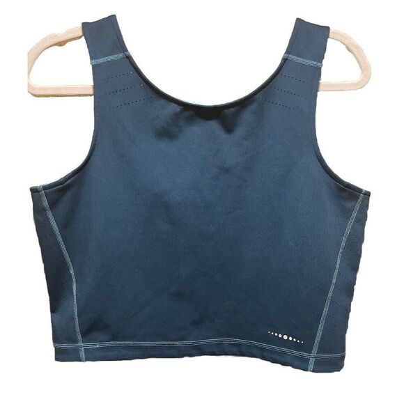 Title Nine Reversible Mad Dash Laser Cut Tank Women’s Size Large Blue - Picture 2 of 4